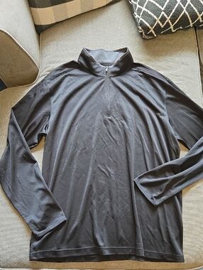 Crown Black Men's Polo-Style Performance Top Quarter Zip Breathable